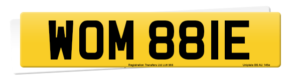 Registration number WOM 881E